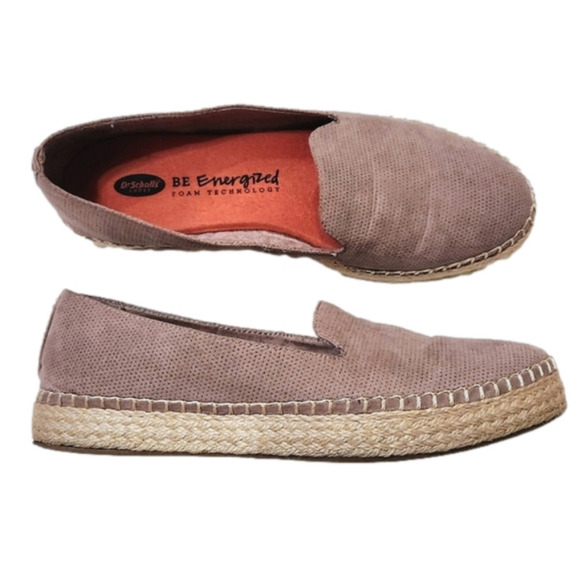 Dr Scholl's Lilac Perforated Espadrille Slip On Shoes 8M - Picture 1 of 11
